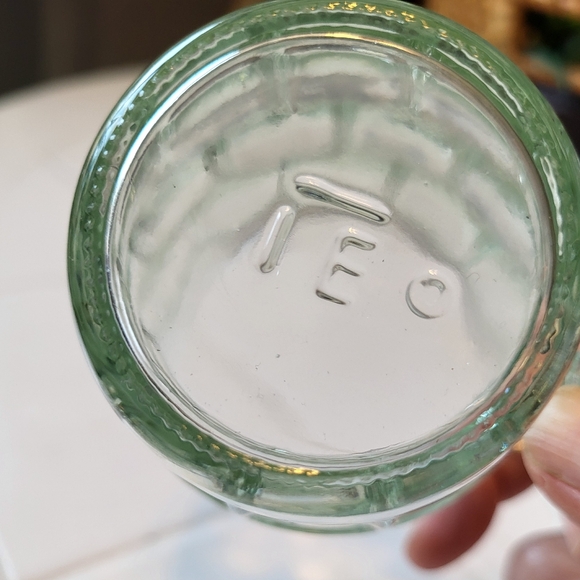 Lot of 2 Rootbeer Barrel Mugs 8 oz Aqua Glass Tinted Depression Anchor Hocking - Picture 4 of 6